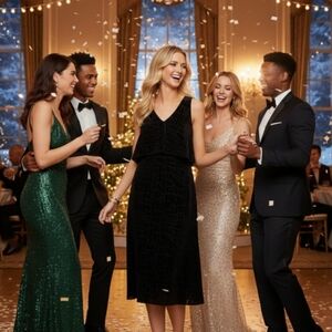 New Halston party dress black velvet burnout cocktail lbd size S 4